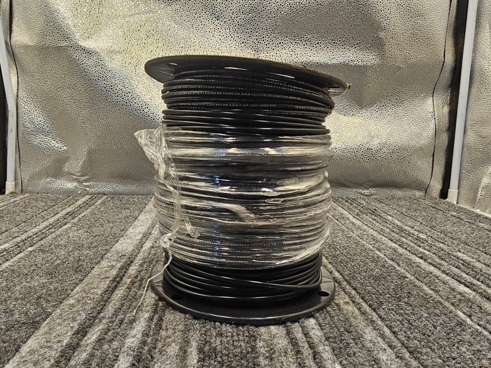 Machine Tool Wire 411040508 12 AWG Conductor Size, Black, 500ft 600 Volt