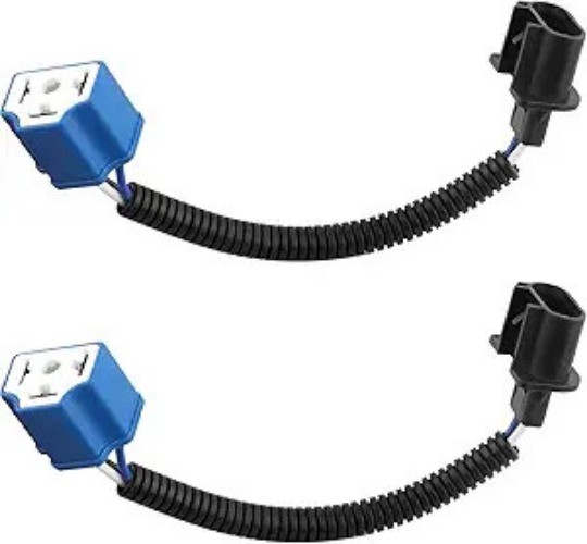 2PCS 7 Inch H13 to H4 LED Headlight Adapter Pigtail Socket, Heat Resistant Wirin