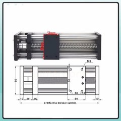 Linear Rail Guide SFU1204/1605/1610 Ballscrew 50*80/80*80mm Slide Table 50-300mm