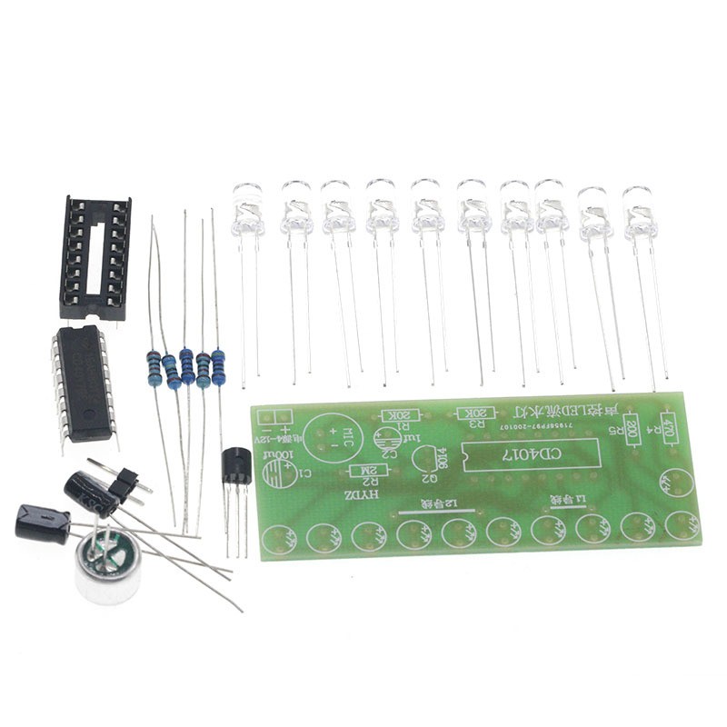 DIY Voice controlled LED Light Kit CD4017 Electronic Soldering Project Post