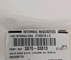 Applied Materials AMAT 3870-03813 Gnv-202 W/ Extra Fitting – Valve Blws Block