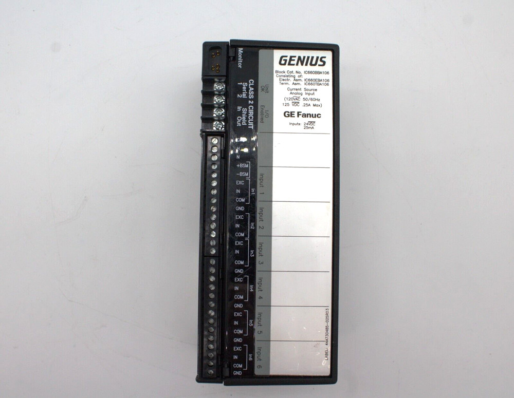 Genius GE Fanuc IC660BBA106 Input Block
