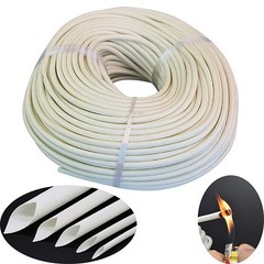 White Heat Resistant Sleeving Cable Wire HIGH TEMP Fiberglass Sleeve ID 1mm-50mm