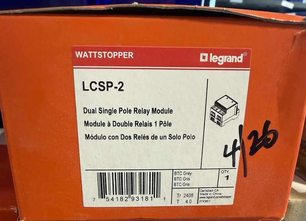 LEGRAND DUAL SINGLE POLE RELAY MODULE # LCSP-2