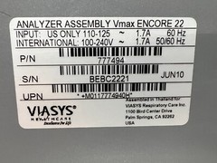 VIASYS HEALTHCARE VMAX ENCORE 22 P/N: 24 777494