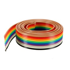 Flat Ribbon Cable 10P Rainbow IDC Wire 1.27mm Pitch 1m Long 2pcs