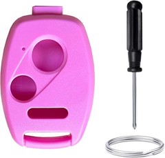 Replacement Key Fob Shell Case with 3 Buttons in Pink for Keyless Entry Remote