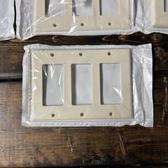(6) Leviton 80411-T, Light Almond, (3) Decora/GFCI, 3-Gang, Standard Wallplate
