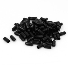 100pcs 6mm ID Rubber End Caps Screw Bolt Tubing Screw Protector Cover Black