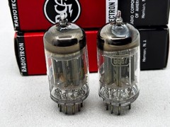 (2)RCA 5687 Vacuum Tubes Bronze Plates O Getters Copper Rods Tests NOS Amplitrex