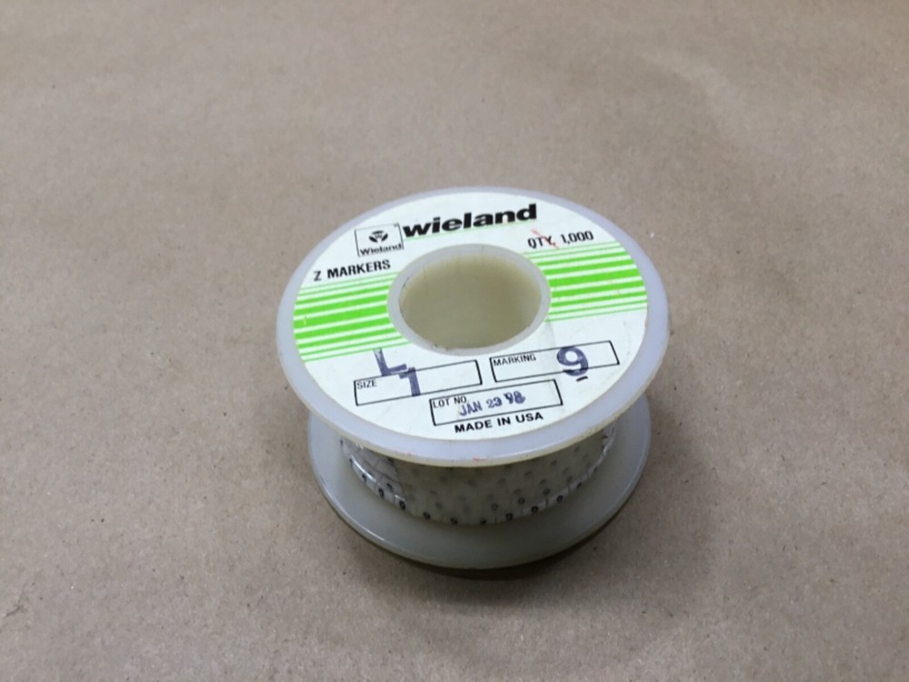 WIELAND Z TYPE MARKERS MARKING 9 SIZE 1 1000 Count #39C22