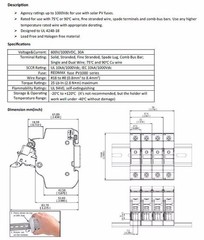 Fuse Holder Solar PV Fuse 10x38mm With LED Indicator Light For Solar Panels