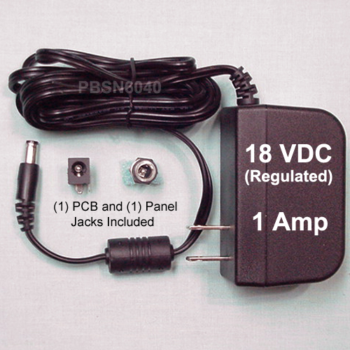 (3) 18 VDC, 1 Amp REGULATED Switching Power Supplies + (6) Power Jacks (2-types)