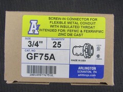 Arlington GF75A 3/4″ Screw-In Flexible Metal Connector Insulated – Lot of 25