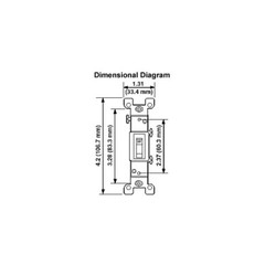 Leviton 1451-2I, 120 VAC, 15 A, Ivory, 1-Pole, Toggle, AC Quiet Switch, 1pc