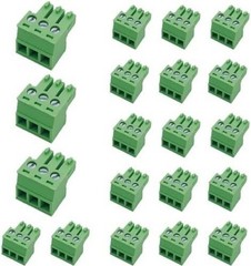 3.81mm 3 Pin Phoenix PCB Screw Terminal Block Plug Connec Size: 3 Pin (20 Pcs)