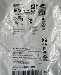 MURR ELEKTRONIK 7000-12341-6142500 M12 FEMALE 90* W/CABLE PVC 4X0.34 BLACK 25M