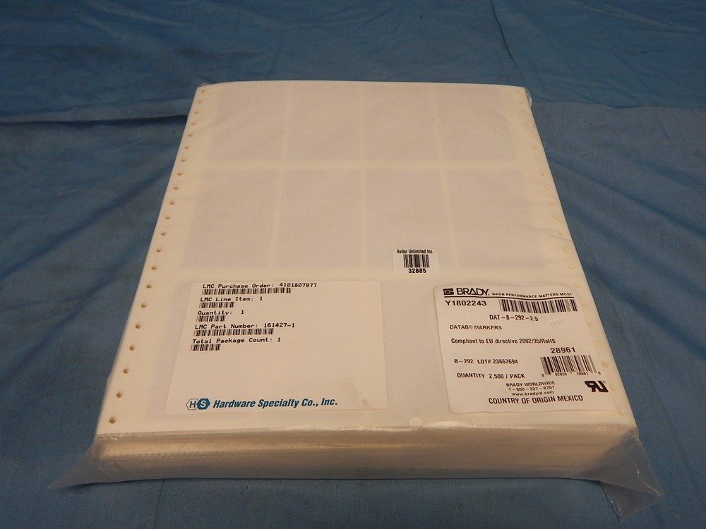 2500 NEW Brady DAT-8-292-2.5 Write On Wire Marker Tape, White on Translucent