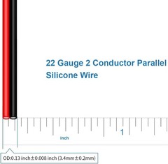 BNTECHGO 22 Gauge Flexible 2 Conductor Parallel Silicone Wire Spool Red Black Hi