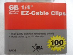 Gardner Bender PAC-3 Aluminum EZ Cable Clips 1/4″ 6,3mm Container of (100) Pcs.