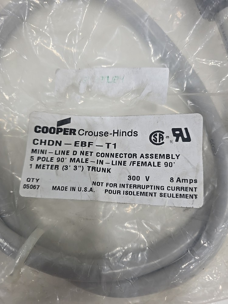 Cooper Crouse-Hinds CHDN-EFB-T1 Mini-Line D Net Connector Assembly 5 POLE 90°M/F