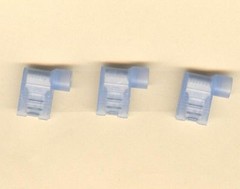 25 Blue NYLON Insulated FLAG Terminal Connectors 16-14 Wire Gauge .187 Female
