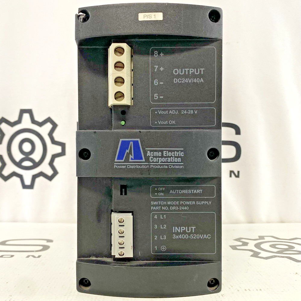 Acme Electric Corporation DR3-2440 Switch Mode Power Supply 24VDC 40A