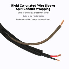 Corrugated Split Wire Loom Conduit Tubing Cable Management Sleeve Organize Lot