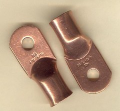 5 Bare Battery Big COPPER Lug Ring Terminal Connector #4/0 Wire Gauge 5/16″ Stud