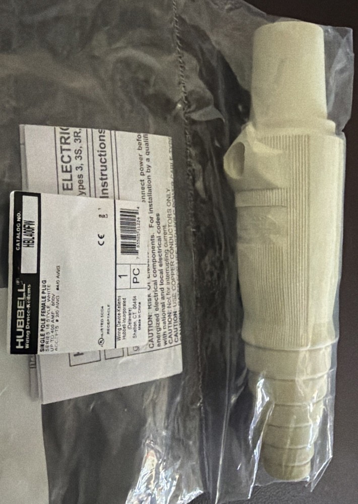 Hubbell HBL400FW Single Pole Female Plug 400A