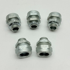 Lot Of 5, CPR1 Eton, 1/2″ Threadless Compression Rigid Conduit Connector