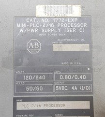 ALLEN BRADLEY 1772-LXP /C MINI-PLC-2/16 PROCESSOR W/PWR SUPPLY *READ*