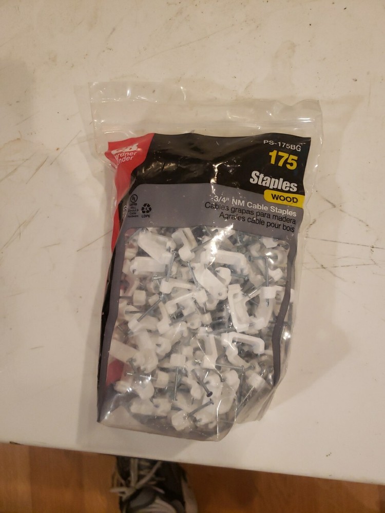 Ecm Industries 3/4-In. Plastic Non-Metallic Cable Staples, 175-Pack