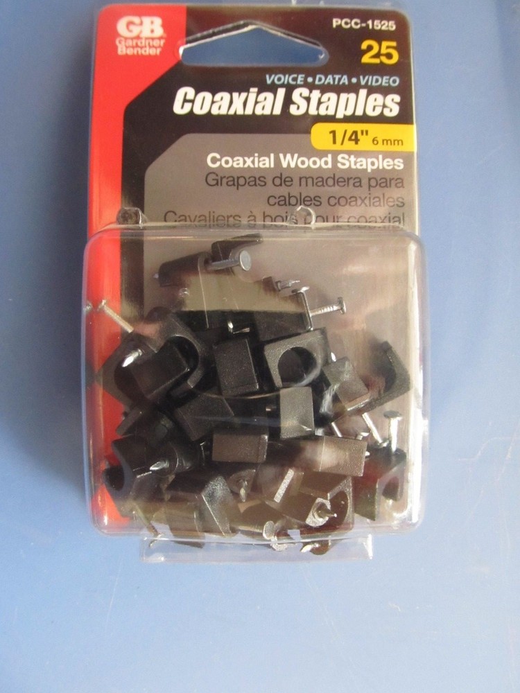 Gardner Bender Coaxial Staples Black package of 25 #PCC-1525 NEW