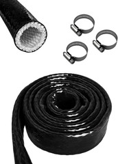 3/8″ ID Heat Shielded Fire Thermo Armor Fire Sleeve Silicone Coated Fiberglass H