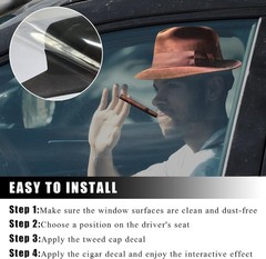 Funny Driving Car Decal with Hat and Cigar – Waterproof Window Color: Style C