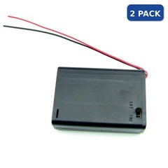 2 x 3x AA Battery Holder Case Power Supply 4.5V with Wire Leads On Off Switch