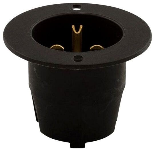 Arrow Hart 5678C, 250VAC, 15A, NEMA 6-15P, Black/White, Flanged Inlet, 1 pc