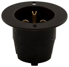 Arrow Hart 5678C, 250VAC, 15A, NEMA 6-15P, Black/White, Flanged Inlet, 1 pc