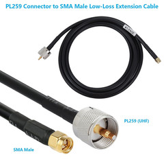 WIZACE 3, 10, & 15 ft SMA Male to PL259 UHF S-LMR240 Extension Cable 50 (Ohm)