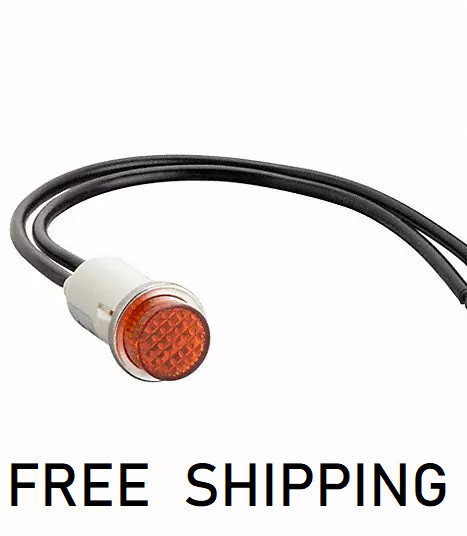 (1x) 250VAC – 1/2″ Amber Neon Panel Mount Indicator – 1/3W – 6″ Leads – 11-2368