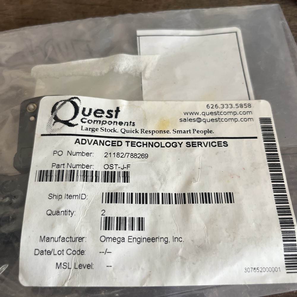 2 NOS OMEGA ENGINEERING OST-J-F / OSTJF
