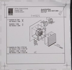 Rittal enclosure filter SK3322 207 hole spacing 132x132mm unused in original packaging