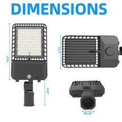 300W LED Shoebox Area Light Commercial Street Parking Lot Pole Lamp 5500K IP65