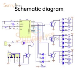 Soldering Practice CD4060 SMT Music Circuit Board LED Electronic Project DIY Kit