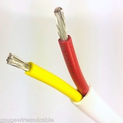 18/2 AWG Gauge Marine Grade Wire, Boat Cable, Tinned Copper, Flat Red/Yellow