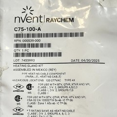 nVent Raychem Heating Cable Gland Kit C75-100-A Pentair Heat Trace NEMA 4X- 3/4″