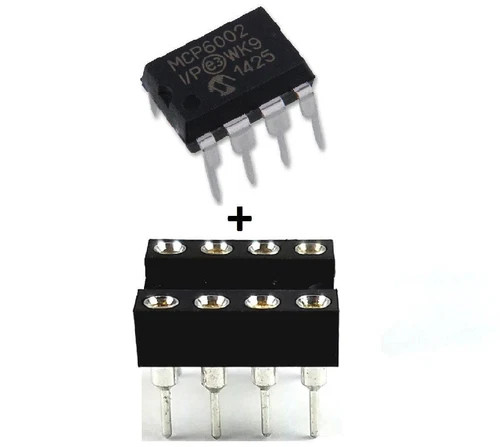 5PCS Microchip MCP6002-I/P MCP6002 + Sockets – Dual 1 MHz Op Amp DIP-8 New IC