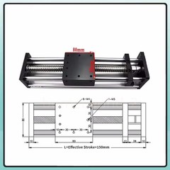 Linear Rail Guide SFU1204/1605/1610 Ballscrew 50*80/80*80mm Slide Table 50-300mm