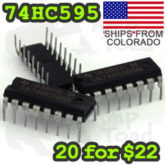 SN74HC595N Bit-Shift Register for Clocks LEDs Arduino TTL Segment Displays